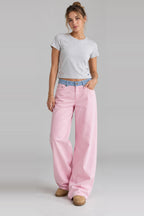 Contrast Tape Straight Leg Pants