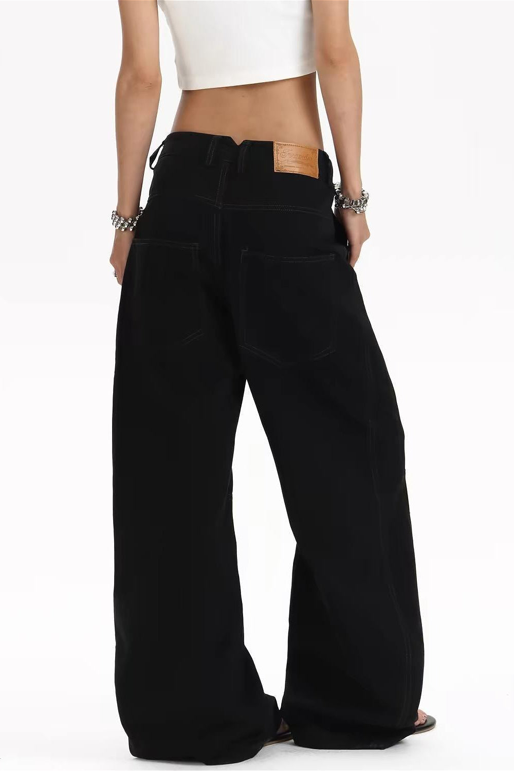 Hardware Loop Wide Leg Cargo Jeans