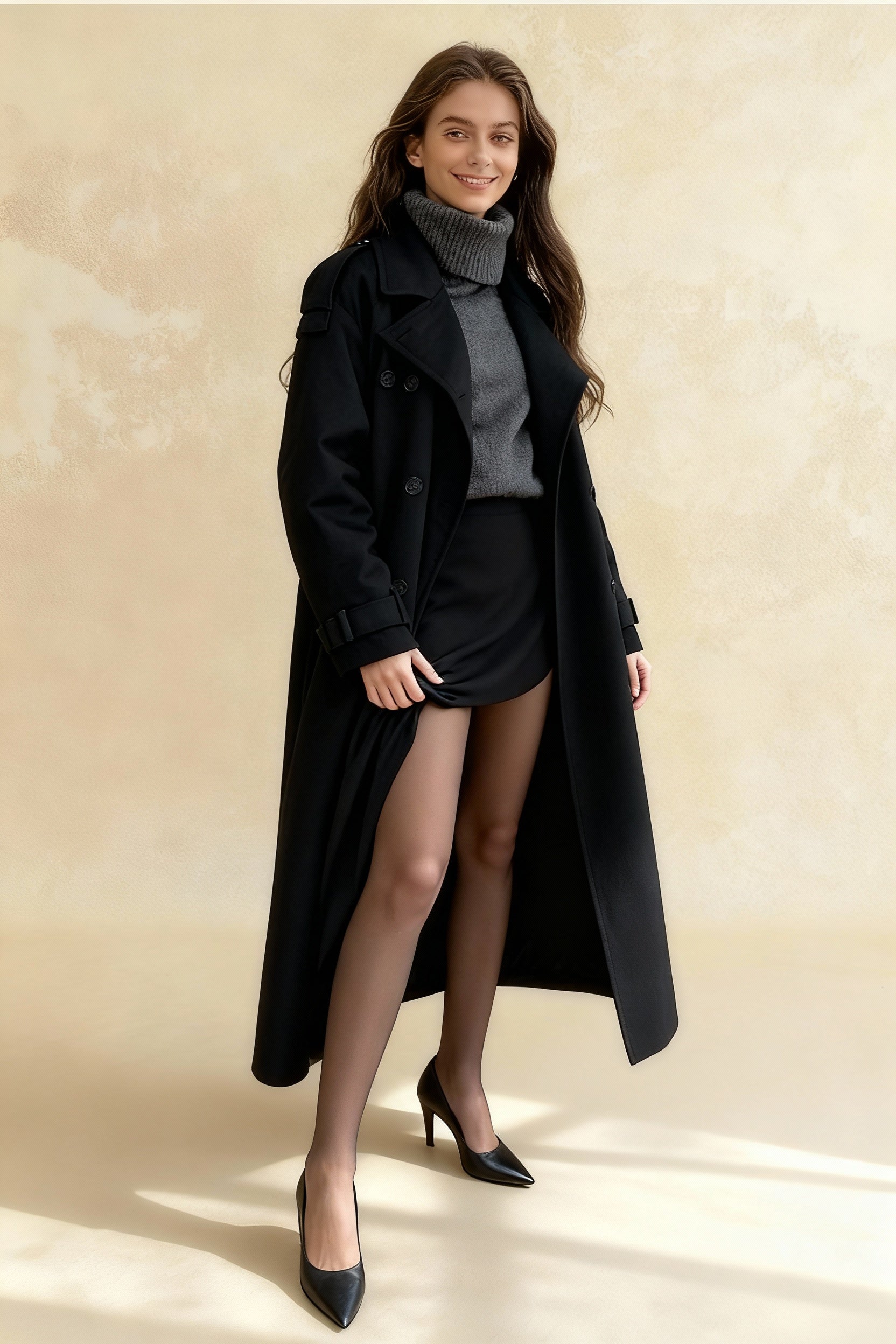 Thicken Double Button Lapel Coat Main image