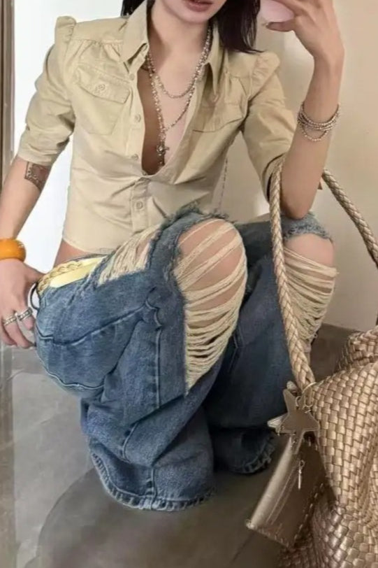 Y2K Blue Streetwear Jeans Secondary image