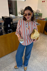 Versatile Stripe Puff Blouse