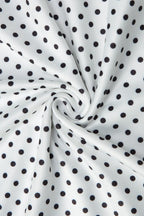 Retro Polka Dot Patchwork Halter Ruched Maxi Dress