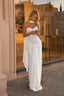 Ribbon Strapless Corset Maxi Evening Prom Dress