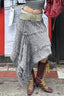 Knit Asymmetric Hem Ruffle Skirt