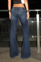 Rhinestone Tiger Stripe Y2K Flare Jeans