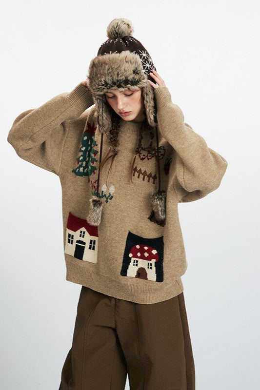 Casual Printed Slouchy Knit Top Main image