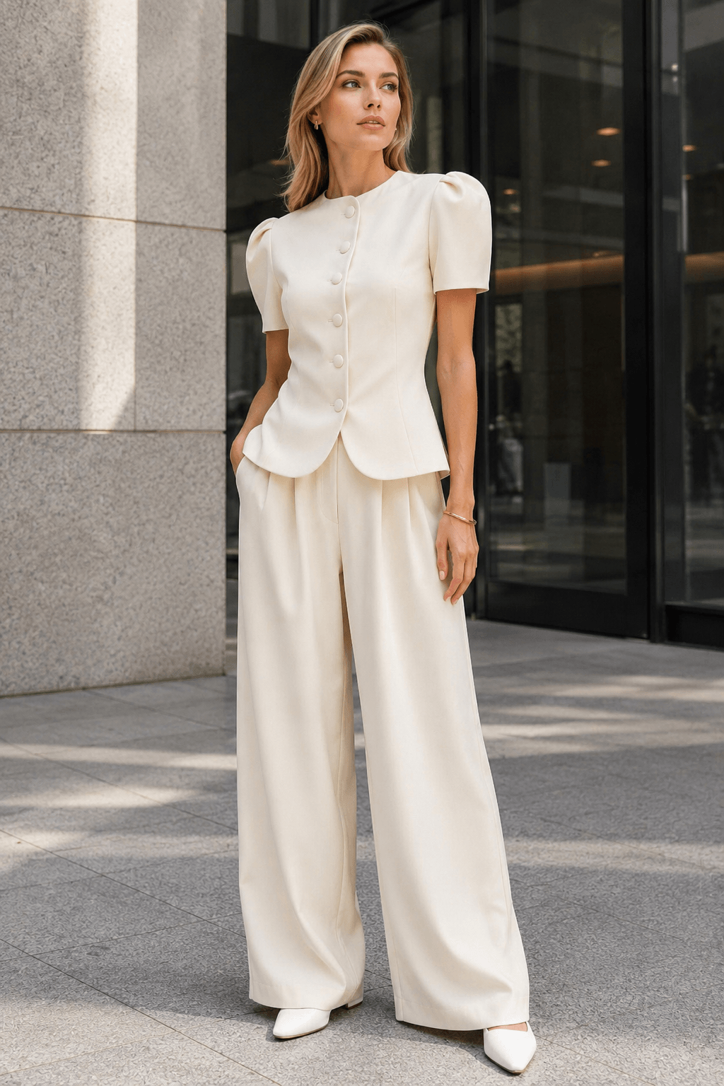 Elegant Jacket High Waist Two Piece Chic Work Set Secondary image