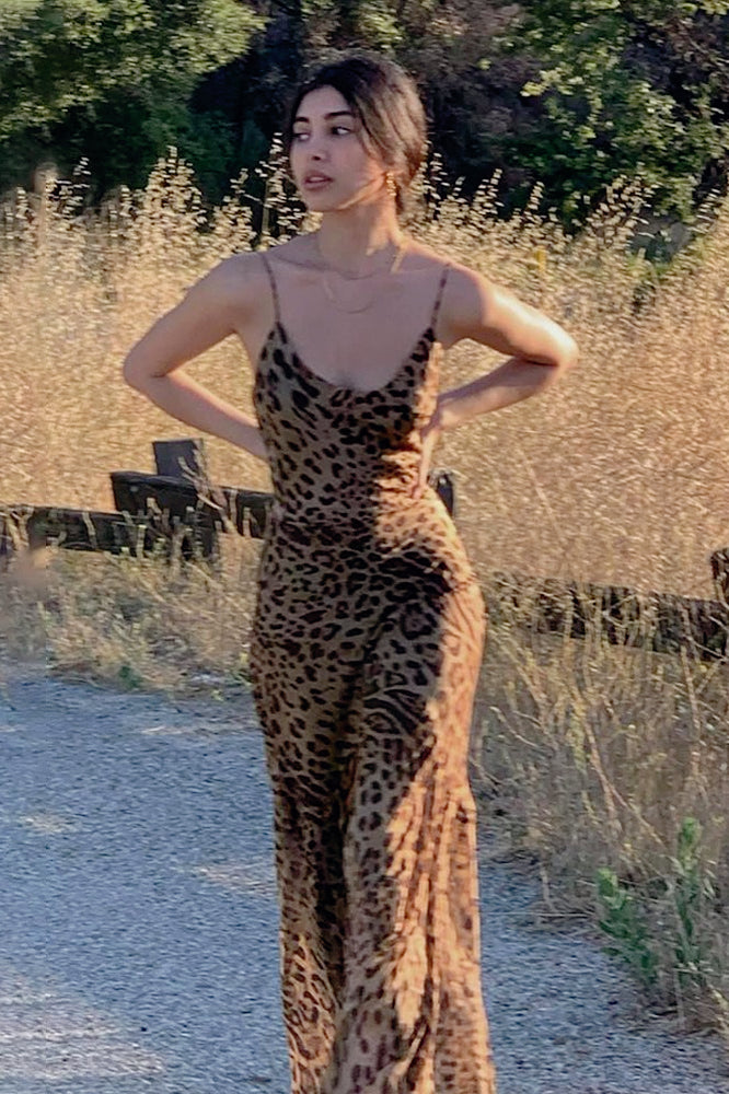 Leopard Low Back Slip Dress Secondary image