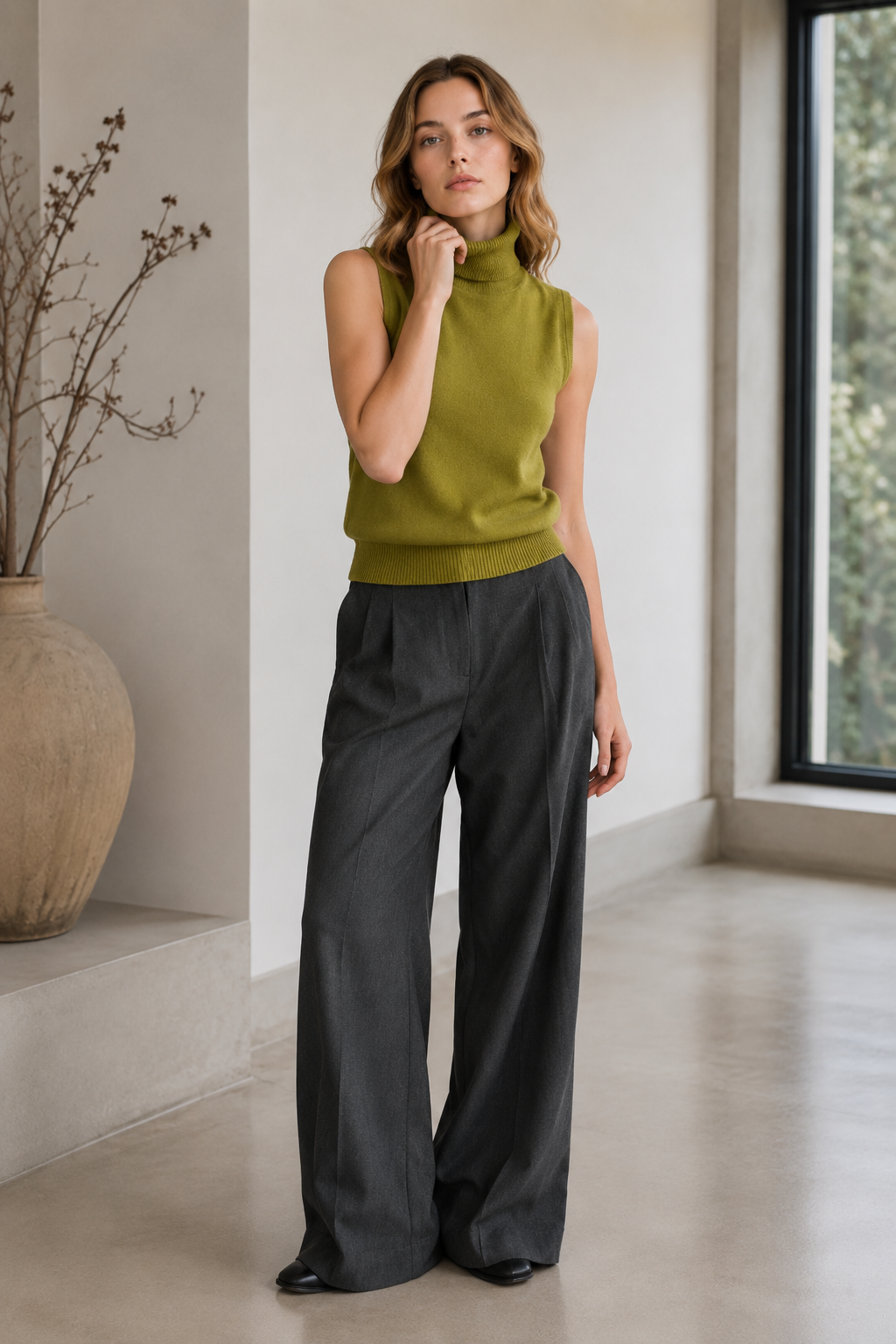 Slim Turtleneck Knit Top