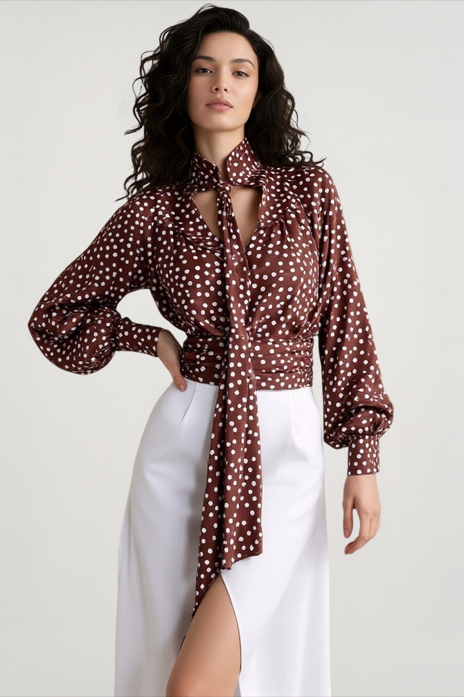 French Retro Dot Blouse Main image