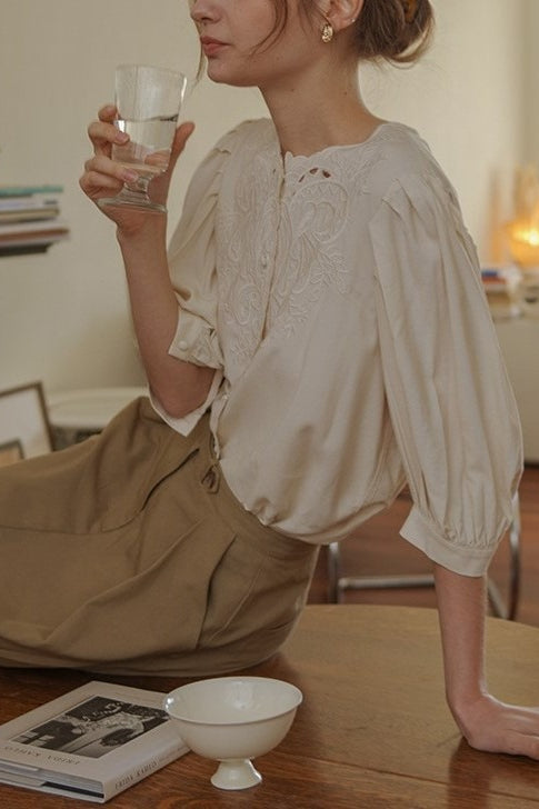 Unique Embroidered Sheer Blouse Main image