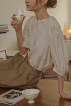 Unique Embroidered Sheer Blouse