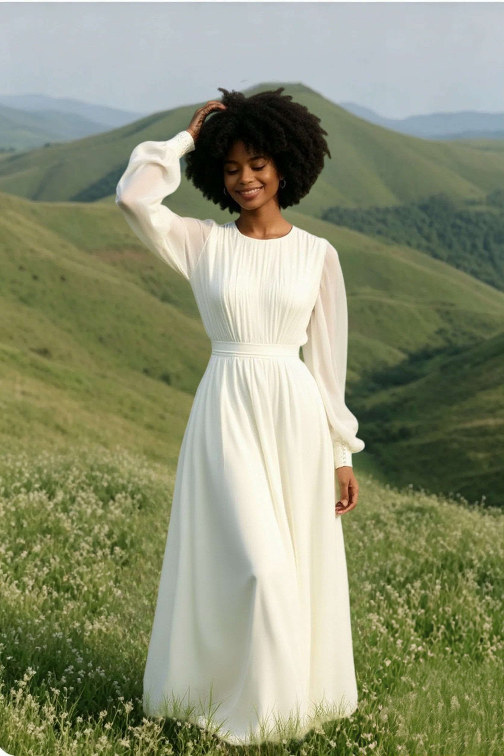 French Tiered Chiffon Prom Dress Main image