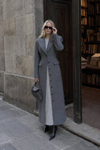 Notched Collar Single Breasted Slim Overcoat