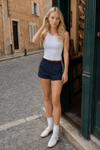 Elastic Waist Loose Fit Casual Athletic Shorts