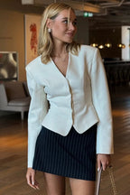 Elegant V-Neck Office Blazer