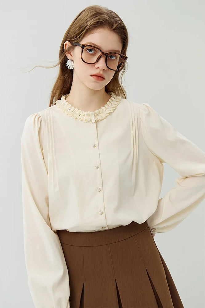 Round Neck Lace Long Sleeve Cardigan Main image