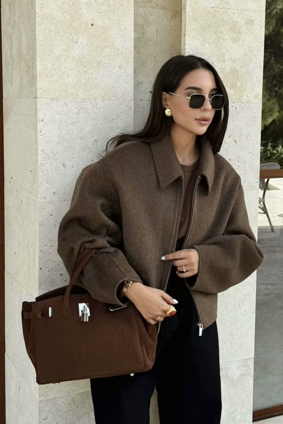 Oversized Zip Wool Jacket Secondary image