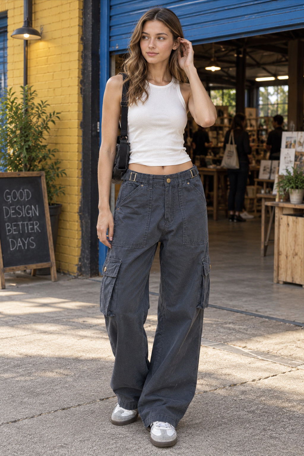 Vintage Multi Pocket Loose Straight Casual Cargo Pants