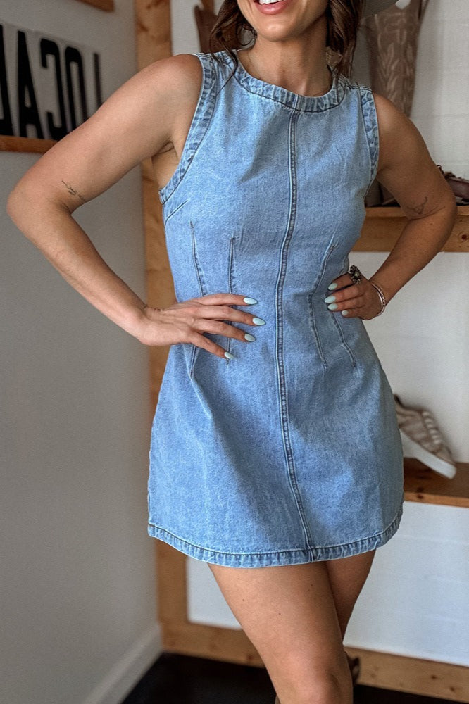 Western Style Slim Denim Dress Main image