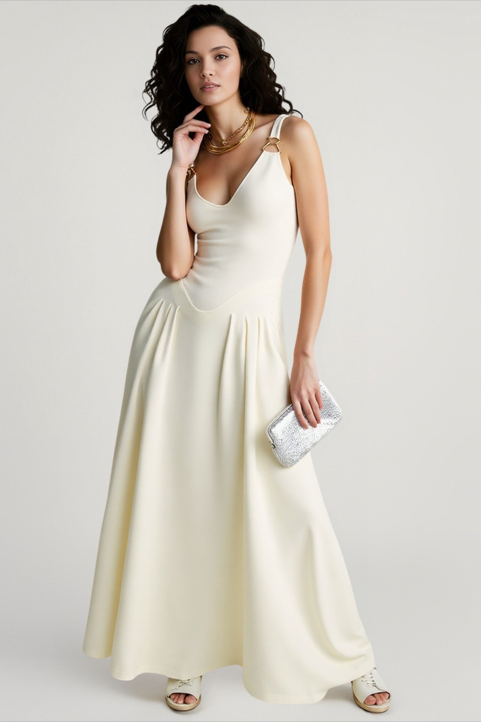 Spaghetti Strap Mesh Maxi Dress Main image