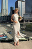 High Slit Strapless Bodycon Work Dress