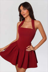 Low-Back Ruffle Mini Party Dress
