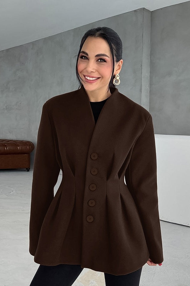 Tailored V-Neck Waist Defined Blazer Main image