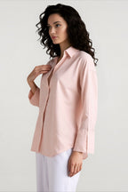 Linen Solid Button Down Blouse