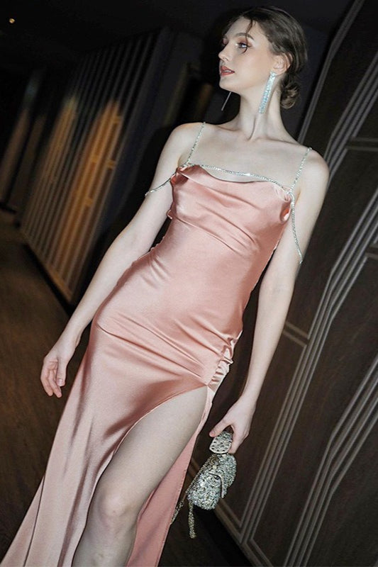 Crystal Chain Low-Back Slip Dress Secondary image