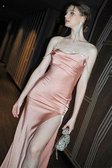 Crystal Chain Low-Back Slip Dress