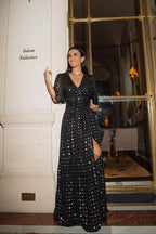 Polka Dot V-Neck Maxi Dress