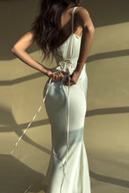 Elegant  Solid Paneled Tie Bodycon Dress
