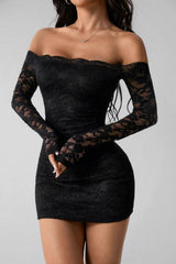 Lace Long Sleeve Bodycon Graduation Party Dress