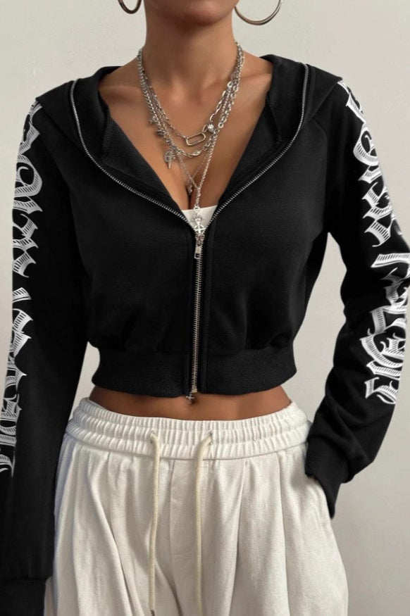 Trendy Printed Zipper Hoodie Main image