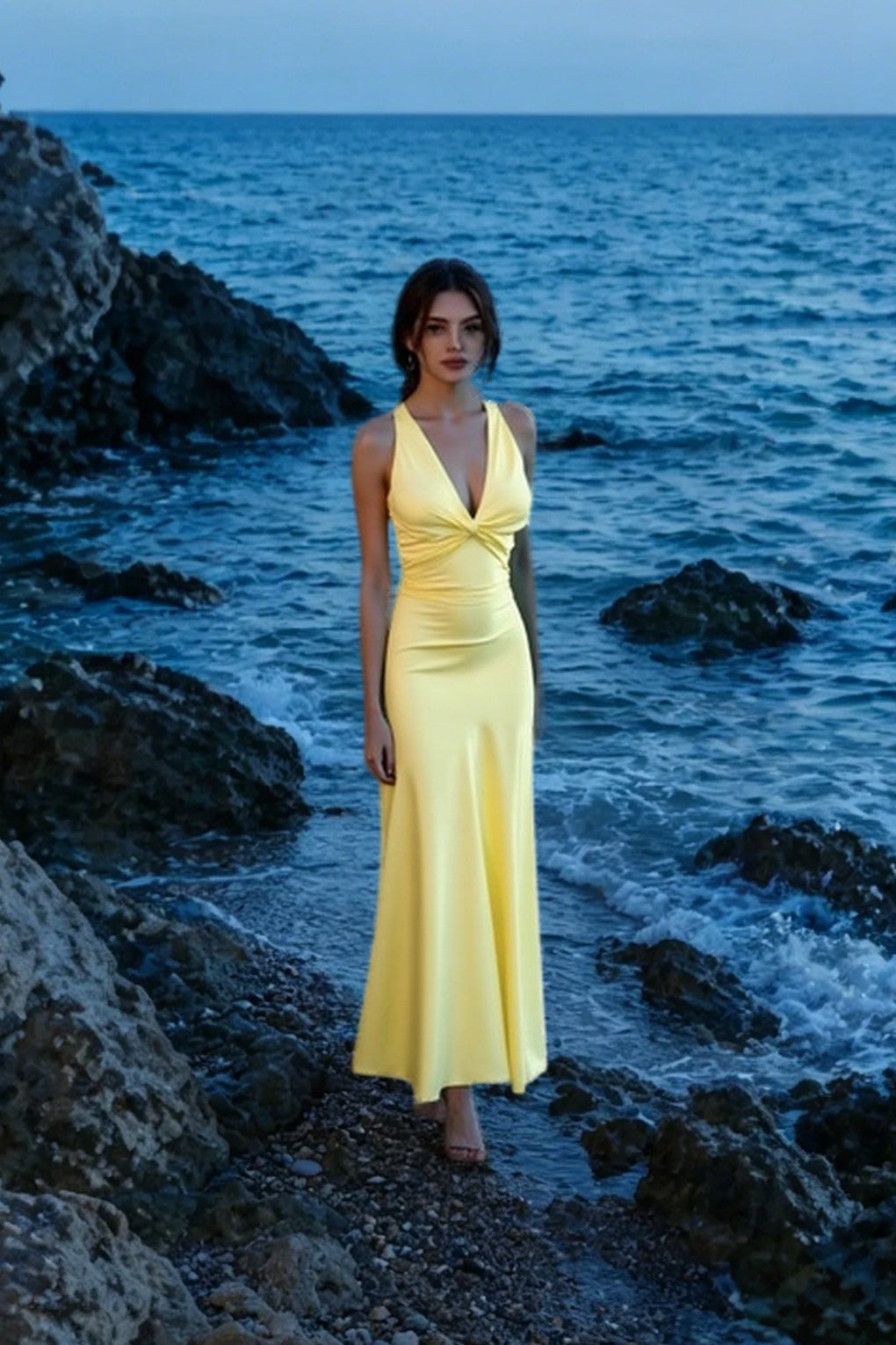 Satin Ruched Backless Maxi Dress Secondary image