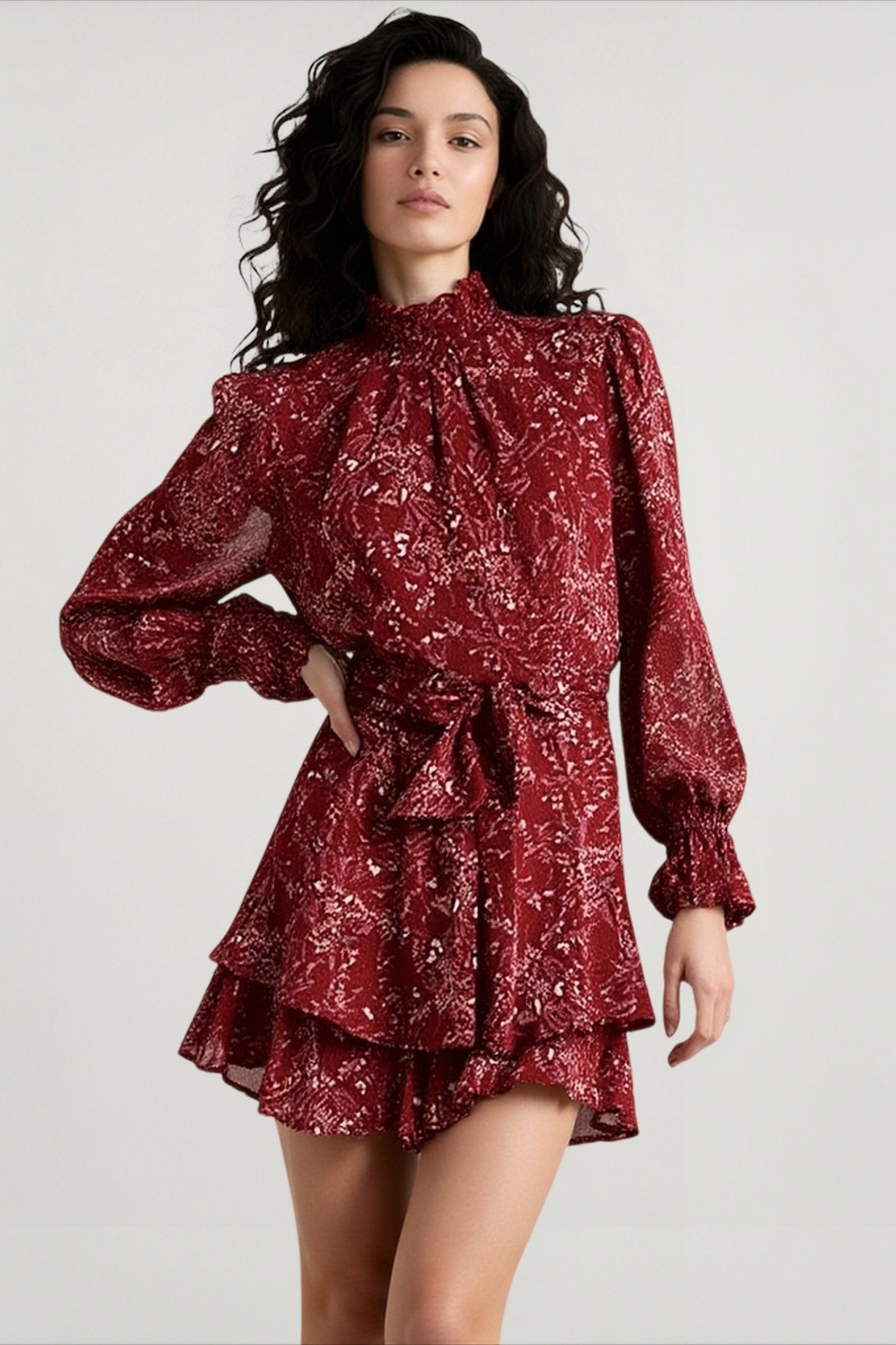 DressBetty - Spring Vintage Perspective Floral Print Dress Main image