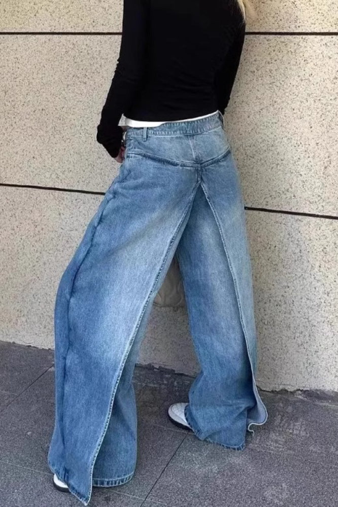 Reversible Deconstructed Wide Leg Jeans Secondary image