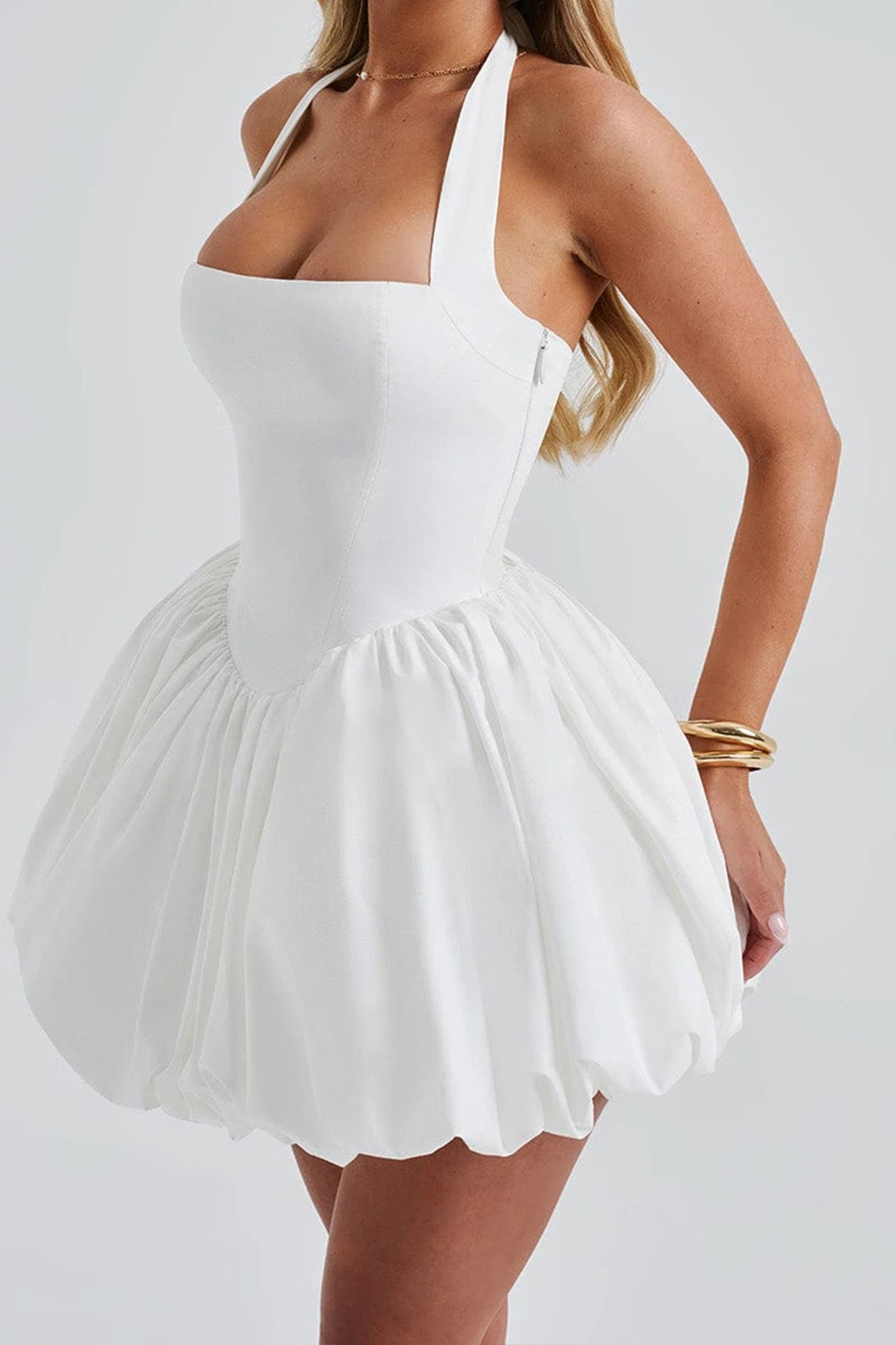 Sleeveless Halter Bubble  Mini Dress Secondary image