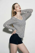 Striped Off Shoulder Cover Up