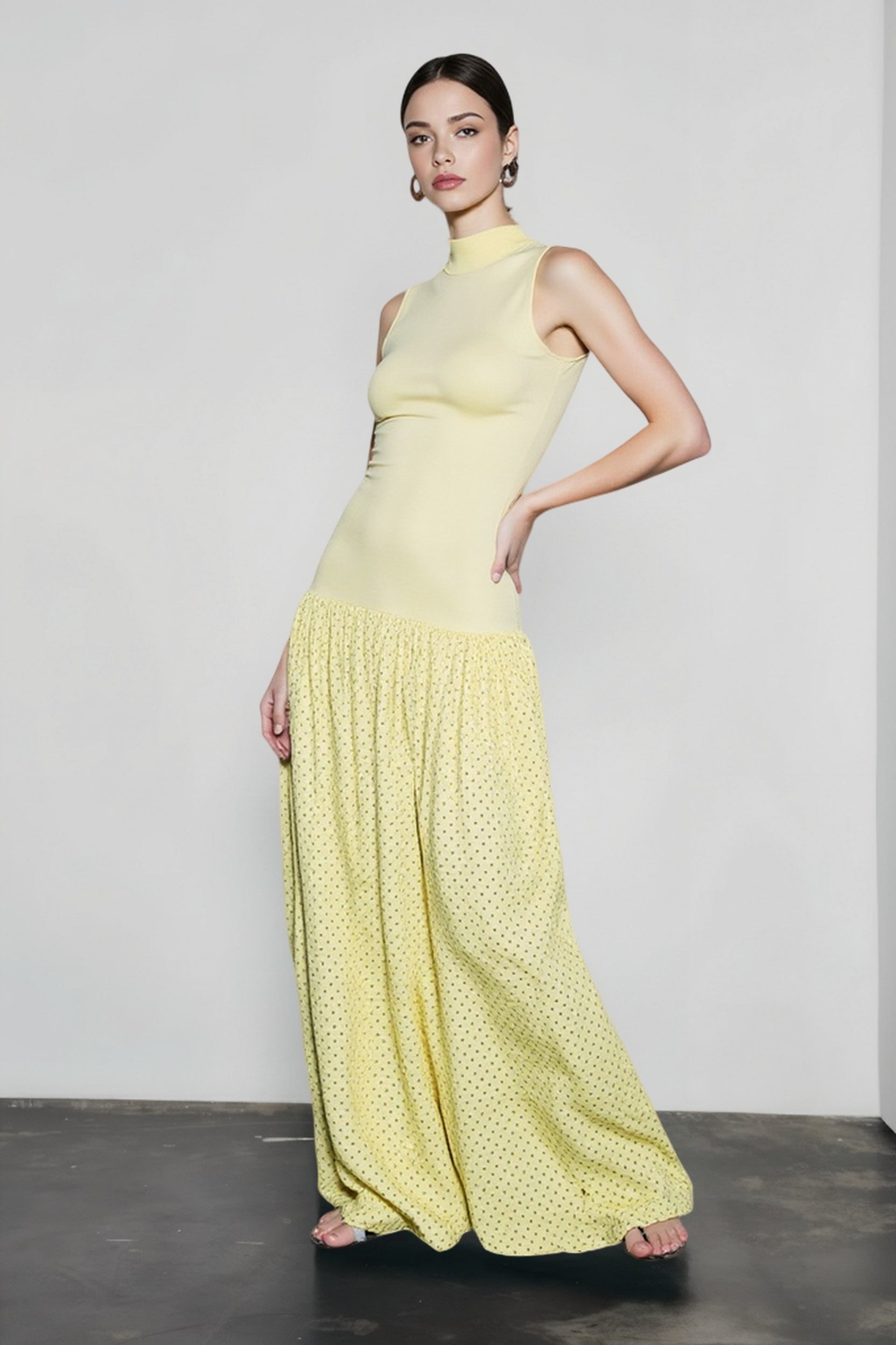 Polka Dot Patchwork Maxi Dress Main image