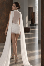 Halter Sexy Slit Sheer Mesh Mini Dress