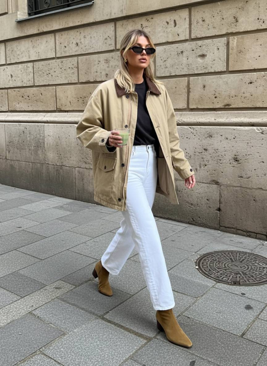 Casual Solid Bomber Jacket Main image