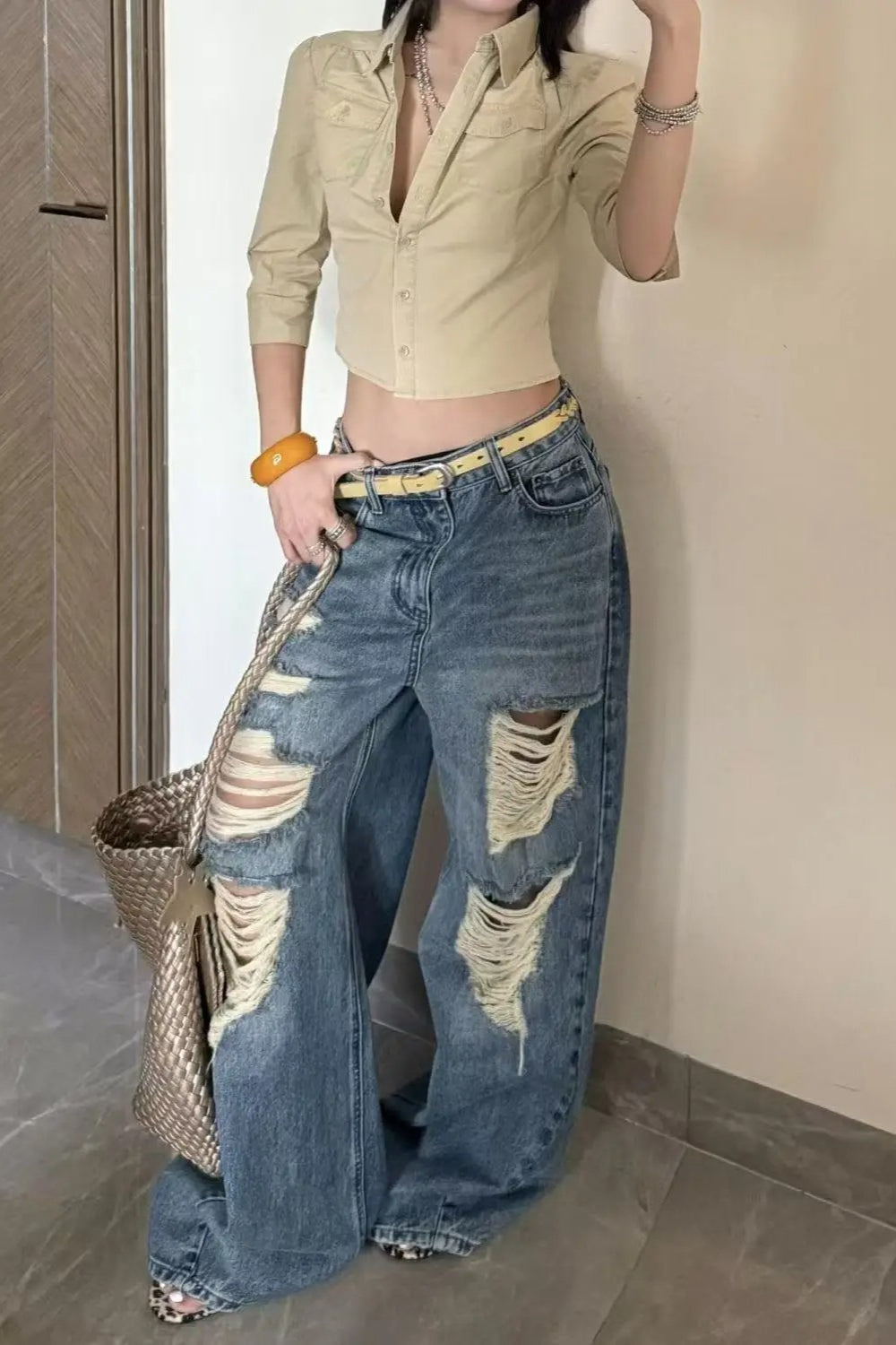 Y2K Blue Streetwear Jeans Main image