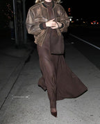 Vintage O-neck Zipper Loose Fashion Lantern Long Pocket Short Coat