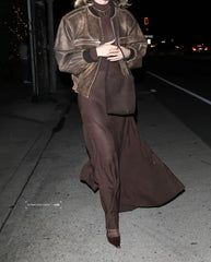 Vintage O-neck Zipper Loose Fashion Lantern Long Pocket Short Coat