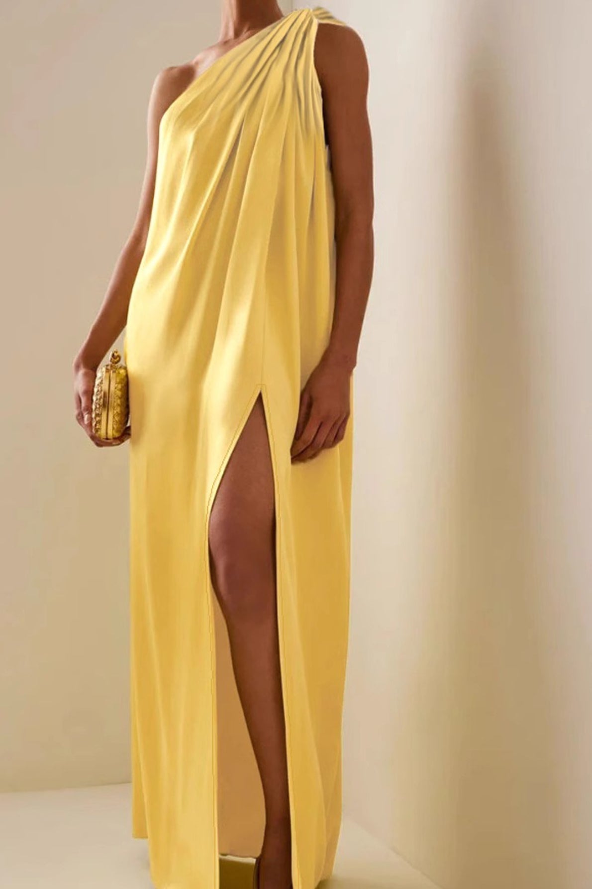 Asymmetric One Shoulder Slit Formal Dress Main image