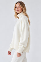 Basic Solid Knit Turtleneck Sweater
