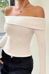 Sexy Off Shoulder Long Sleeve Sweater