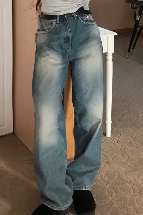 Retro High Waist Wide-Leg Jeans Main image